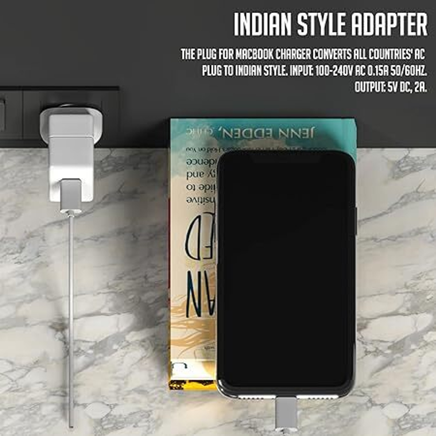 Image of ULTRABYTES Quality Assured Indian Style Plug Adapter Duck Head Worldwide Adaptor