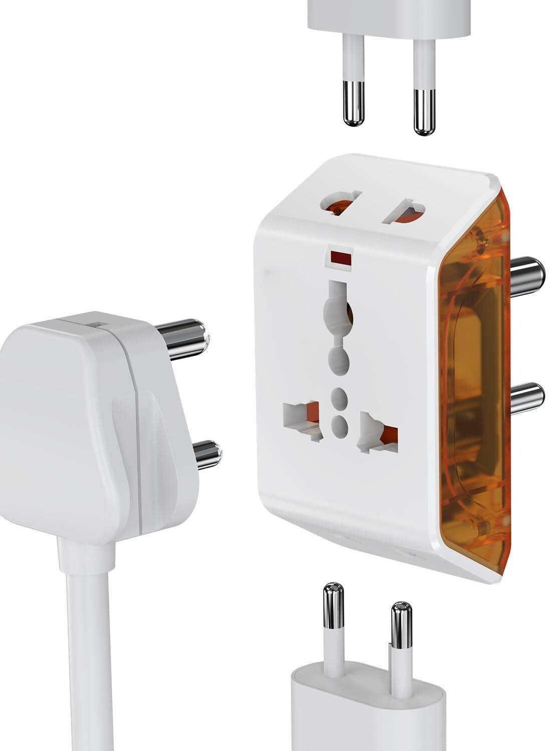WARRIO Universal 3-Pin Travel Adapter Fast Charger Multi Plug for 150+ Countries Worldwide Adaptor