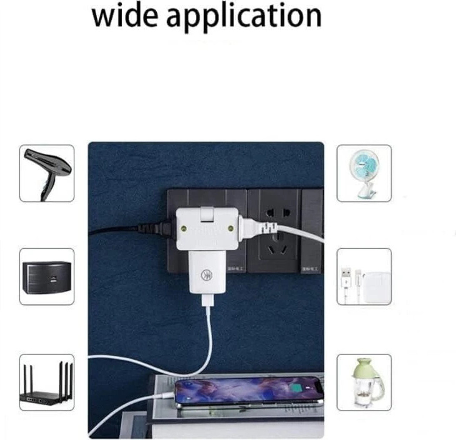 Image of WARRIO 3 in 1 Rotatable 180 Degree Extension Plug with Foldable Multi Plug Wireless Worldwide Adaptor