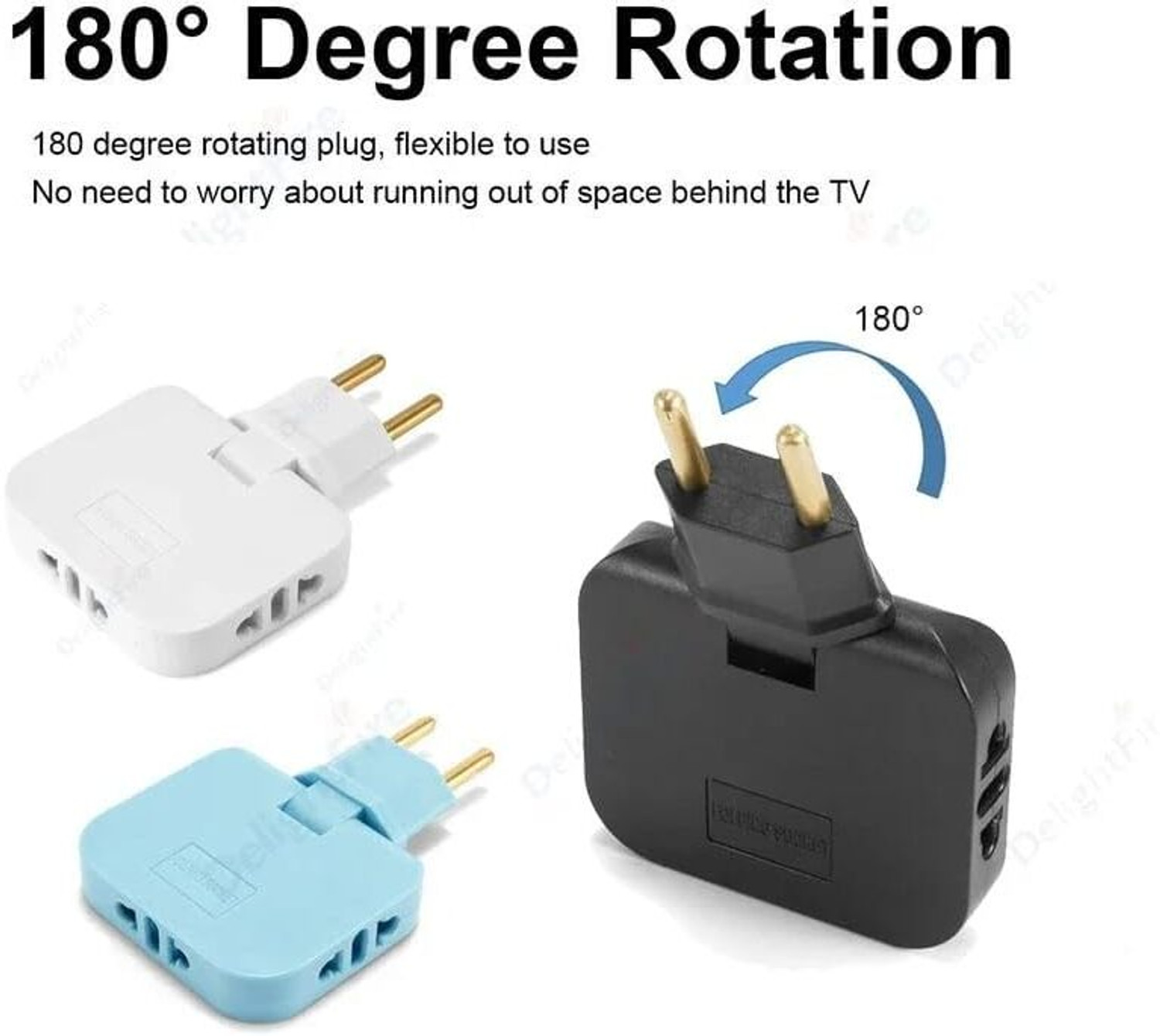 Image of Grebe 3-in-1 Rotating Extension Plug - 180 Foldable Multi-Port Adapter ( PINK ) Worldwide Adaptor
