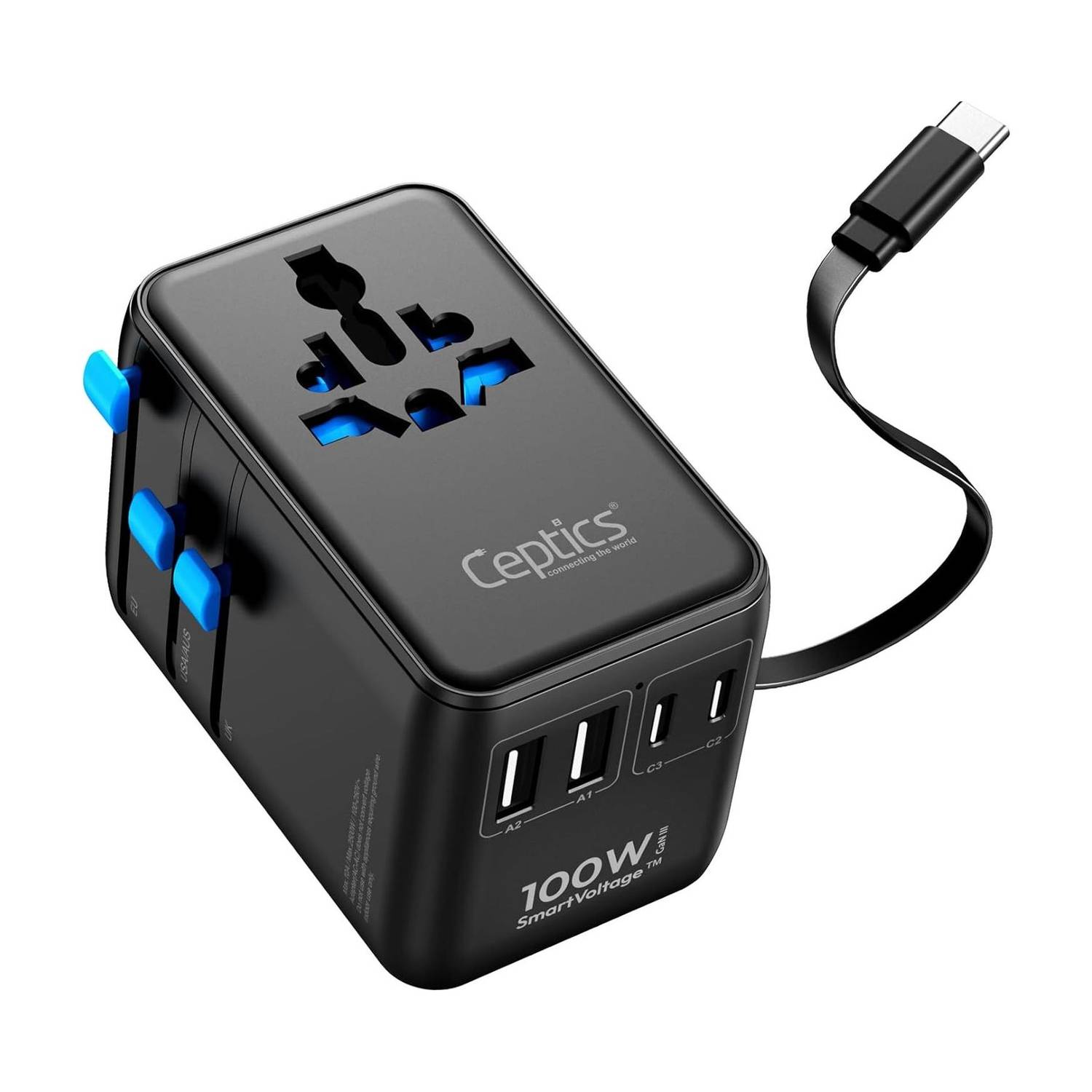 Ceptics Universal Charger Adapter Worldwide Adaptor