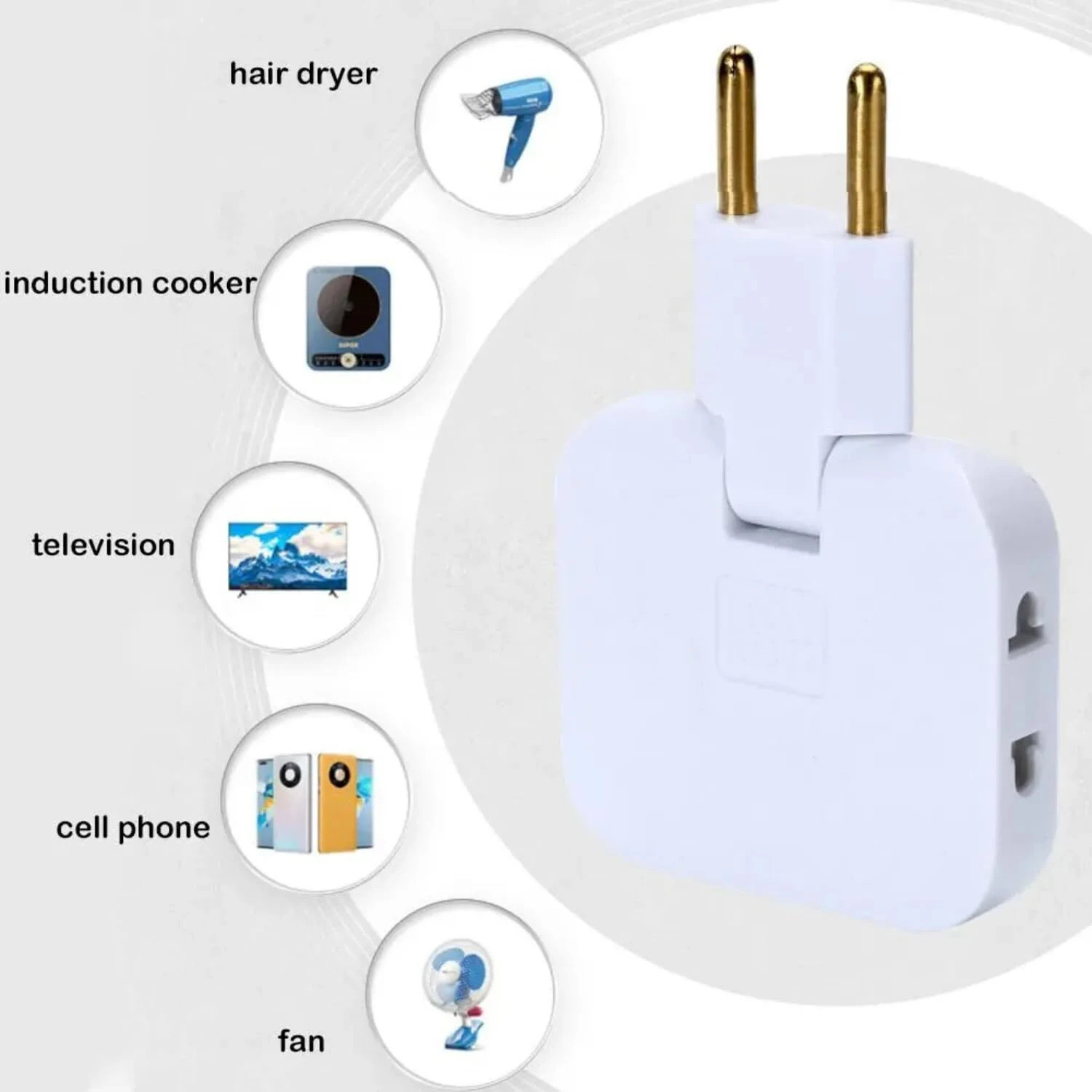 Image of WARRIO 3 in 1 Rotatable 180 Degree Extension Plug with Foldable Multi Plug Wireless Worldwide Adaptor