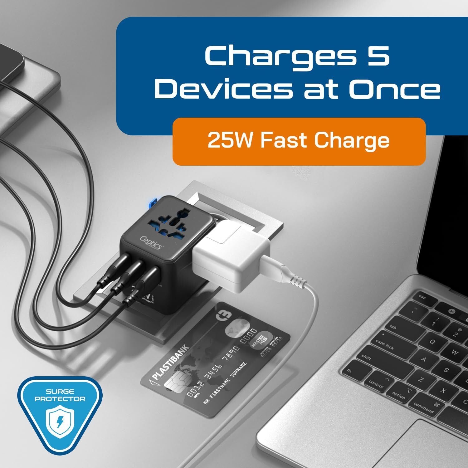 Image of Ceptics Universal Travel Adapter Worldwide Adaptor