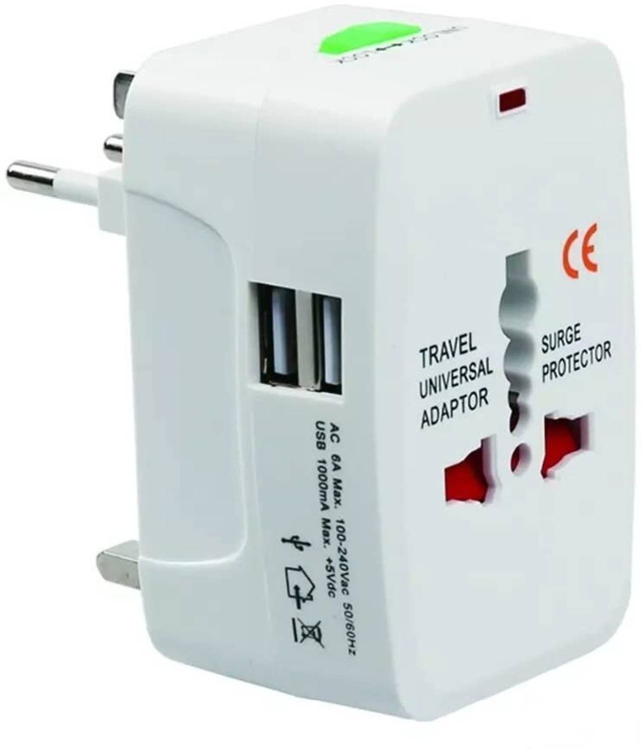 Bluejack Universal Travel Adapter with Built-in Dual USB Charger Ports Worldwide Adaptor