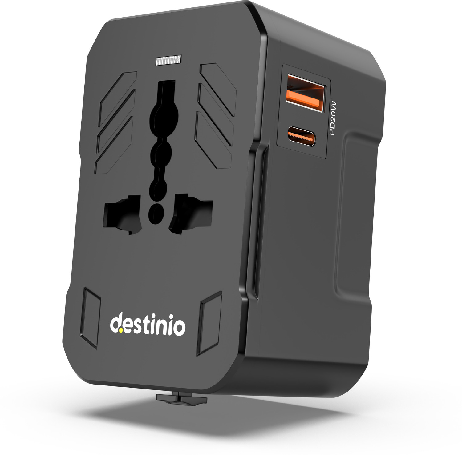 Image of Destinio Universal travel adapter-20W PD Type-C + 18W QC USB-A travel adapter for USA /UK Worldwide Adaptor