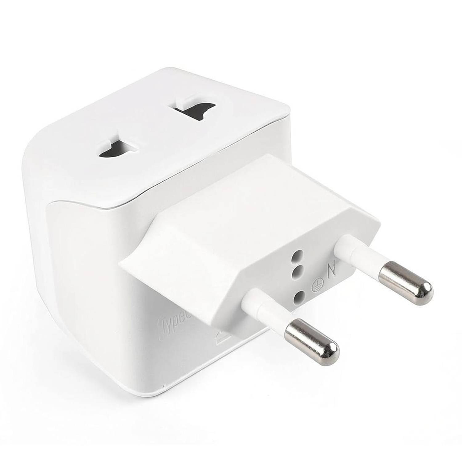 Ceptics Travel Plug Adapter India to Europe, Type C, 1Pack, CE Certified - RoHS Worldwide Adaptor