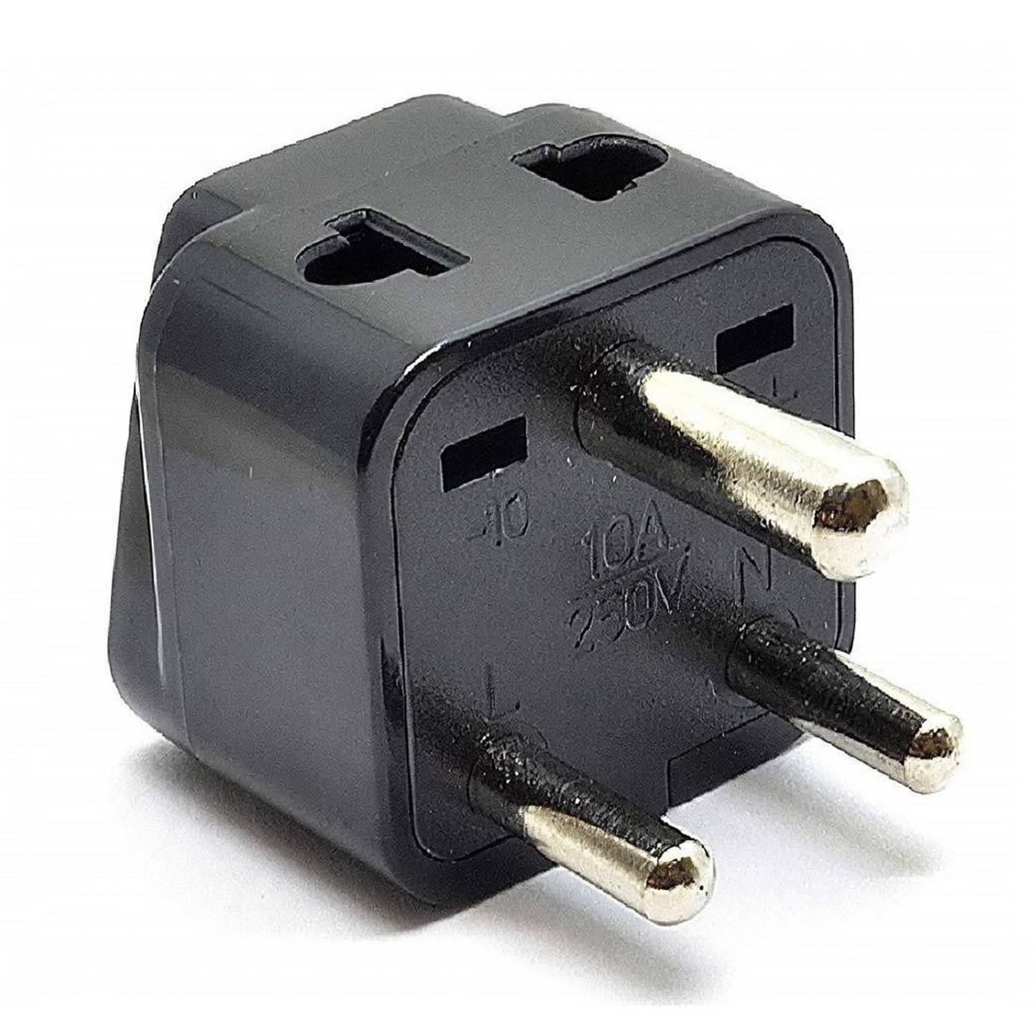 OREI World (USA, UK, China) to India Type D Travel Adapter Plug - 2 in 1 Worldwide Adaptor