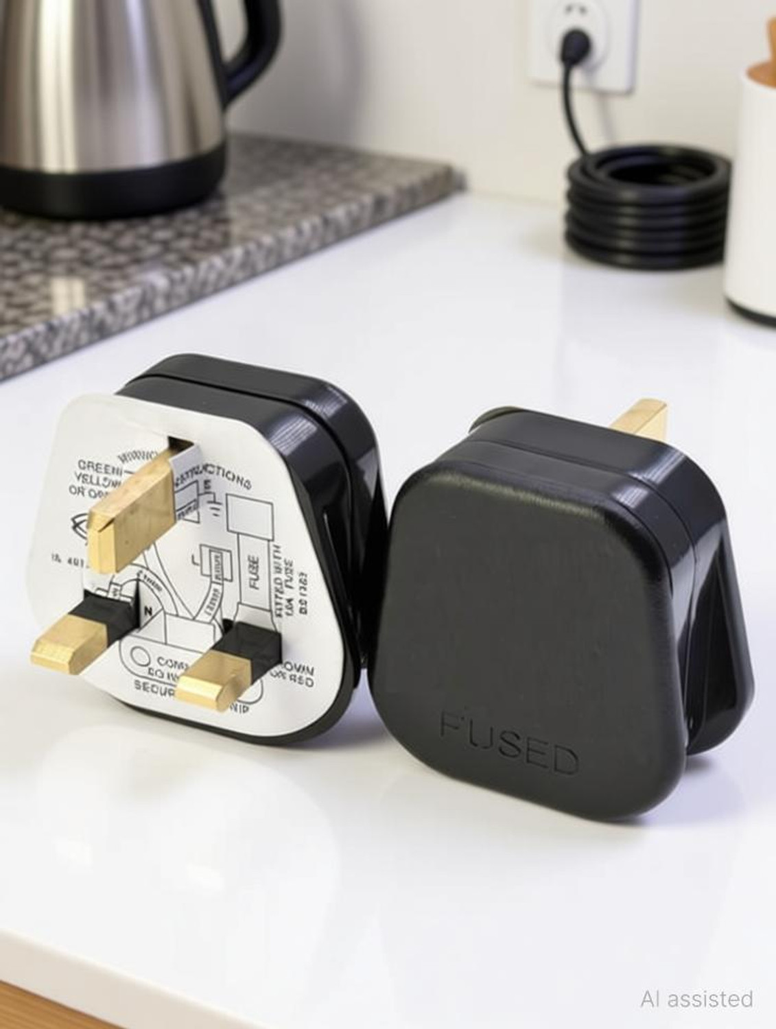 Image of WOWSOME UK Type Flat Pin Universal 3 Pin 13 AMP Plug Appliance Power cord Socket Adapter with Fuse Three Pin Plug