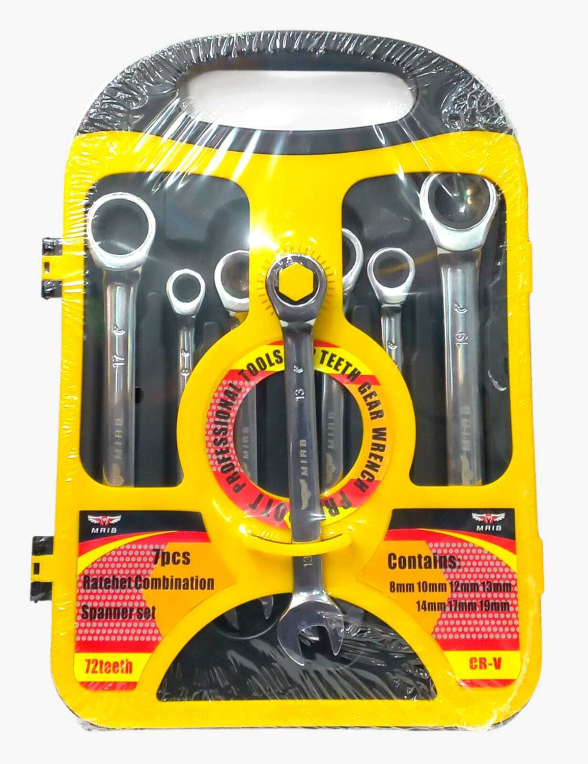 Image of Gadariya King 7PC Heavy duty Mirror doal Uses Ratchet set (8.10.12.13.14.17.19)mm Spanner Set Of Keys Gear Ring Handle Chrome Vanadium Double Sided Combination Wrench (Pack of 1)