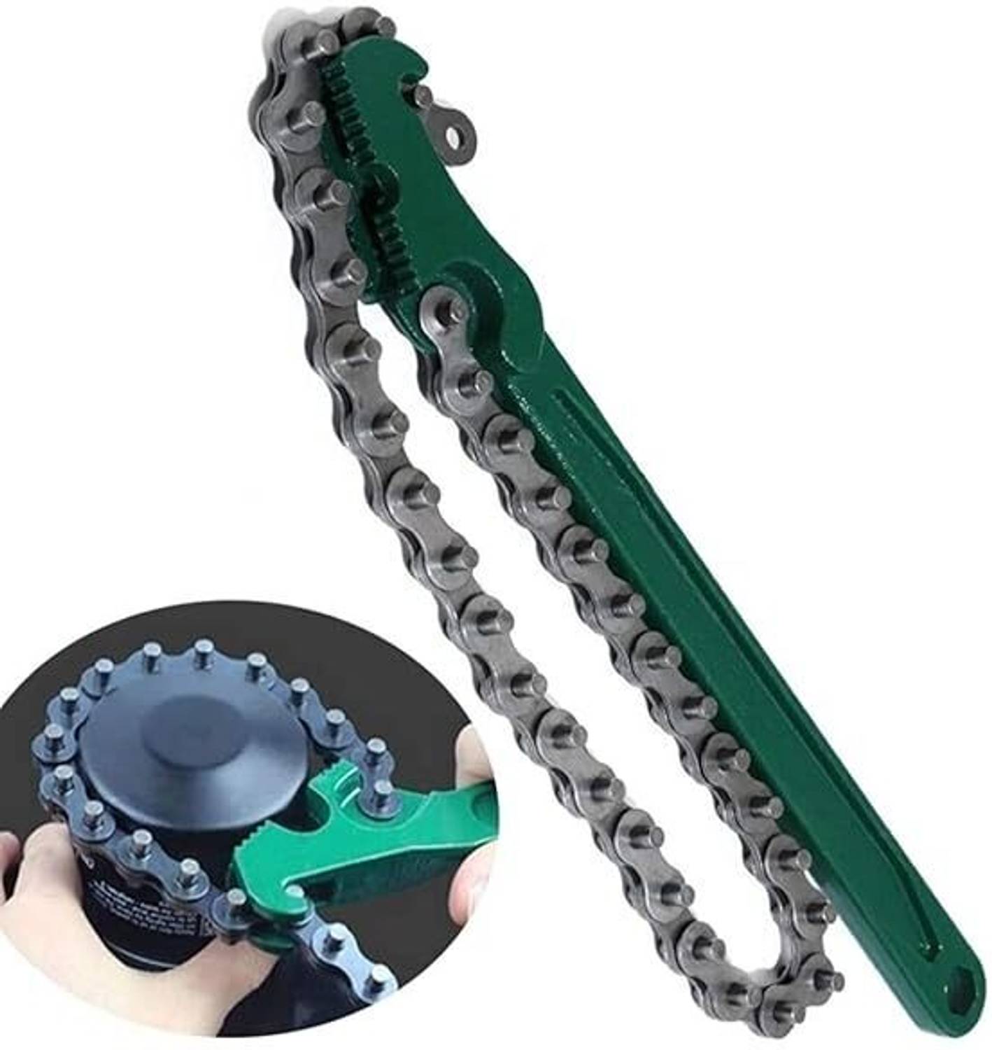 ADAWAT Oil Chain Wrench Oil Fuel Filters Hand Tool for Car Repair Remover Tools 9" Inch Chain Wrench Oil Filter Single Sided Speciality