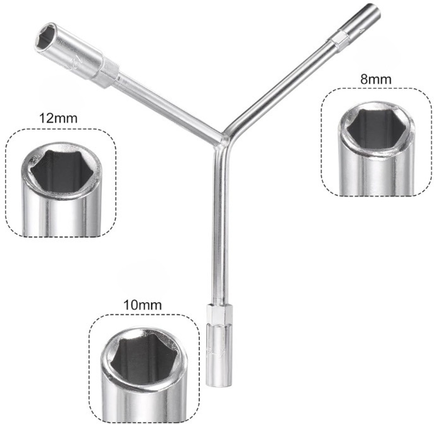 Image of ALYRATOOLS 3 Way Y Shaped 3 Way Y Shaped Socket Wrench Double Sided Combination Wrench