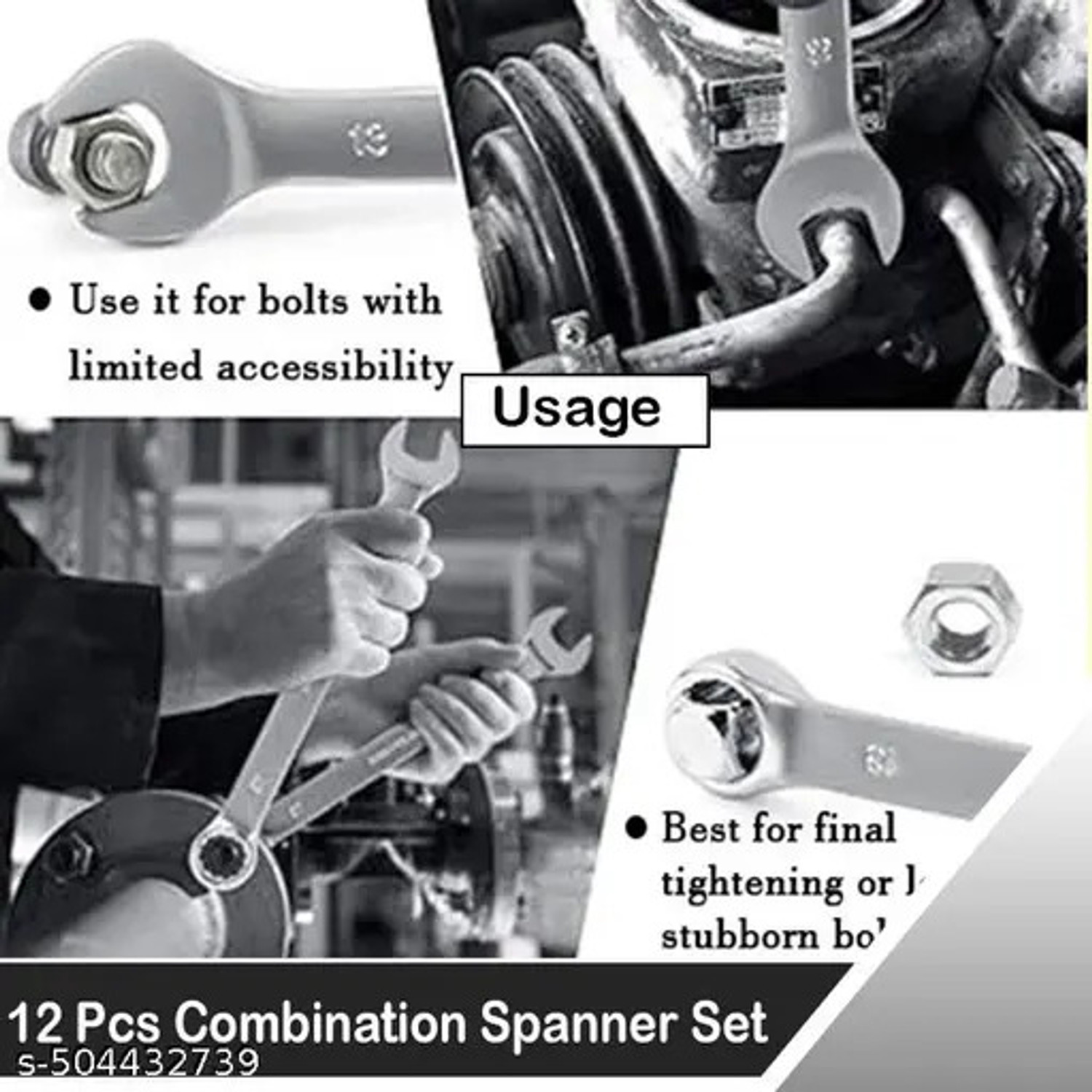 Image of ANTOOLS 12 PC Wrench Set 0I1 12 PC Wrench Set 0I1 Double Sided Combination Wrench