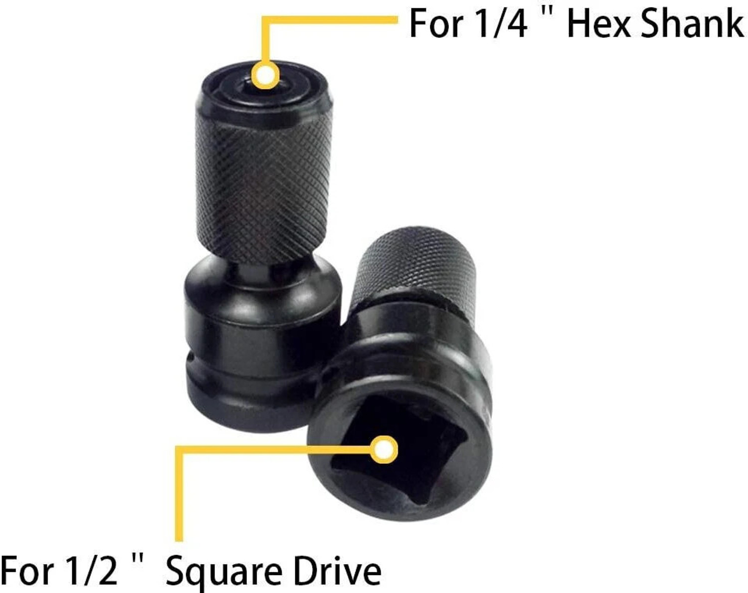 Image of AASONS 1 /2 Inch Square Drive To 1 /4 Inch Hex Female Socket Adapter for impact wrench AASONS Double Sided Socket Wrench