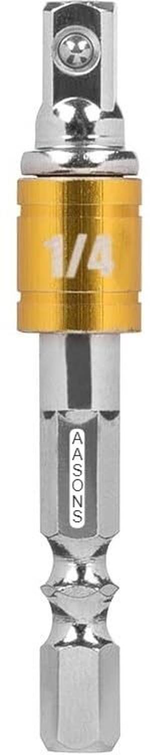 AASONS Wrench Socket Adapter Drill Bit Hex Shank 1/4"SD with Steel Balls Drill Impact Power Socket Extension Bit Nut Driver Square Drive Converter Single Sided Box End Wrench