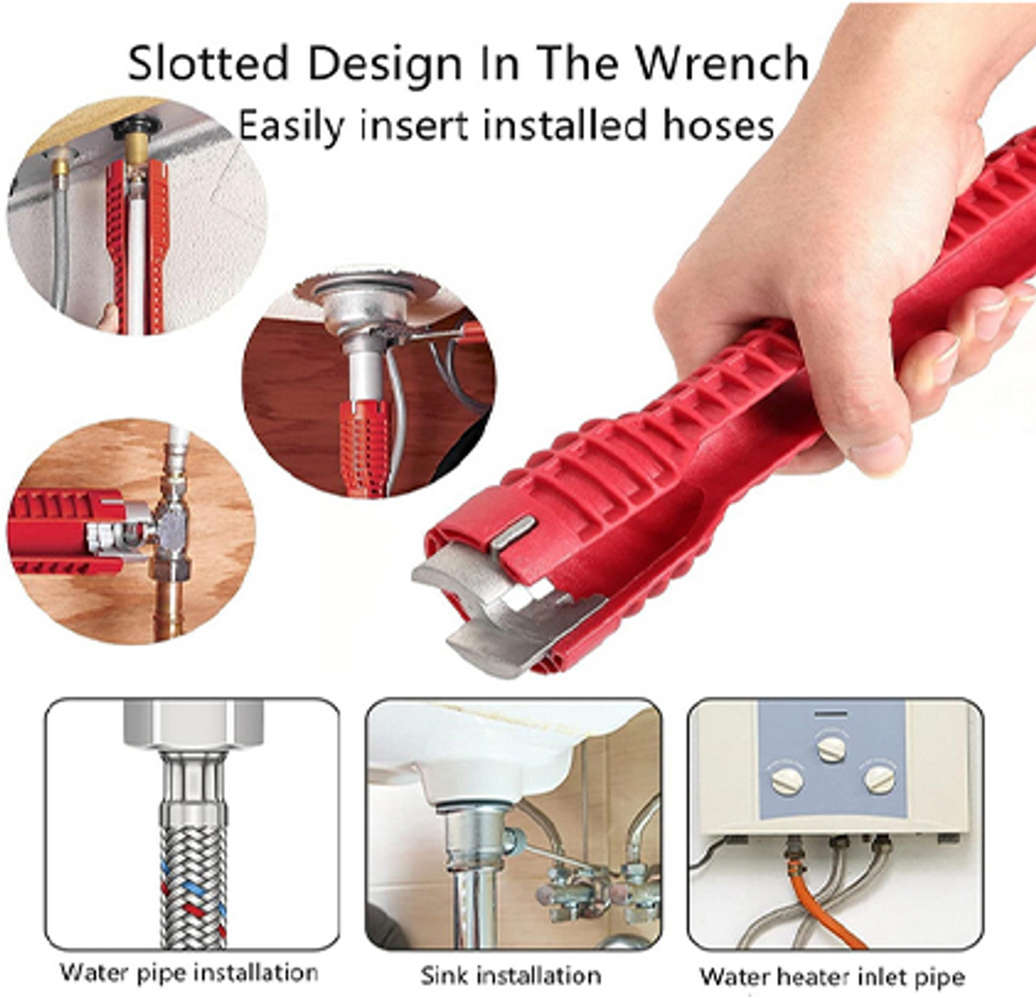 Image of MALFAH ENTERPRISES MULTI-FUNCTION FAUCET AND SINK INSTALLER WRENCH FOR BASIN TAP, SINK NUTS, TOILET SUPPLY LINES Single Sided Socket Wrench (Pack of 1)