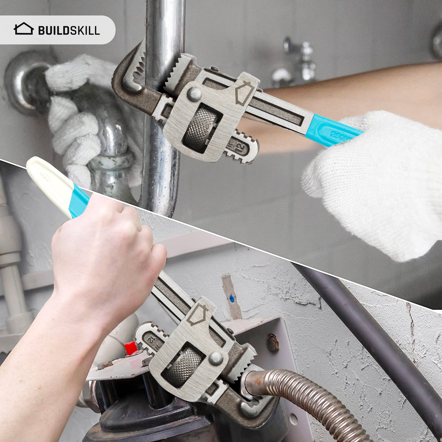Image of BUILDSKILL B1273-12 Home Professional Drop Forged High Quality Single Sided Pipe Wrench
