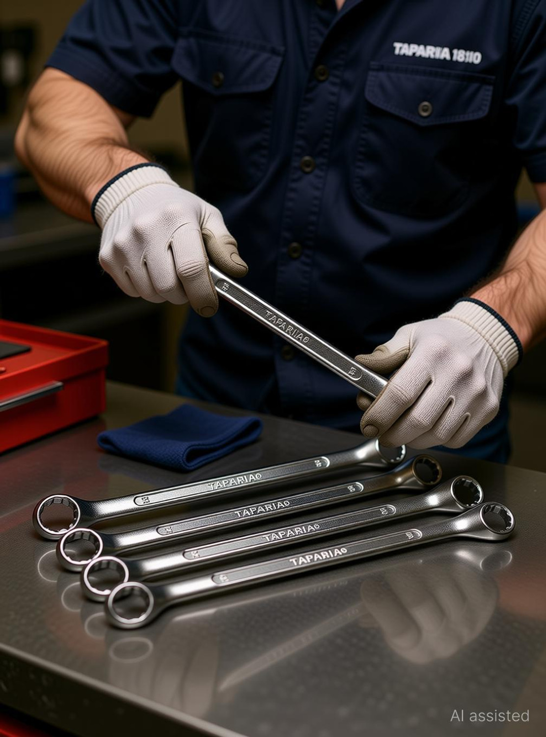 Image of TAPARIA 1810 10-Piecess Ring Spanner Set Double Sided Star Box Wrench