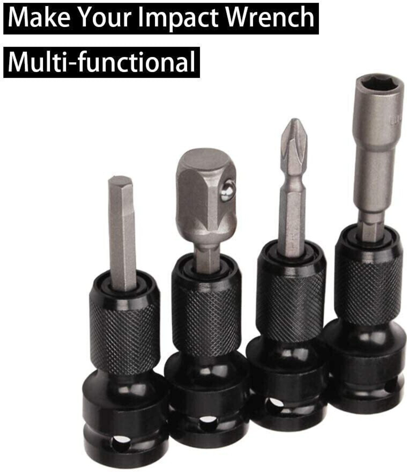 Image of AASONS 1 /2 Inch Square Drive To 1 /4 Inch Hex Female Socket Adapter for impact wrench AASONS Double Sided Socket Wrench