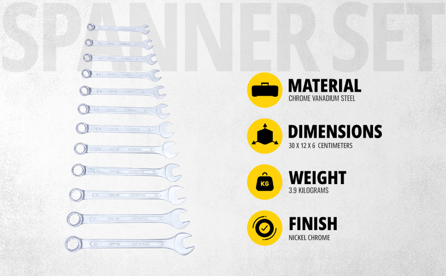 Image of STANLEY 70-965E Double Sided Open End Wrench