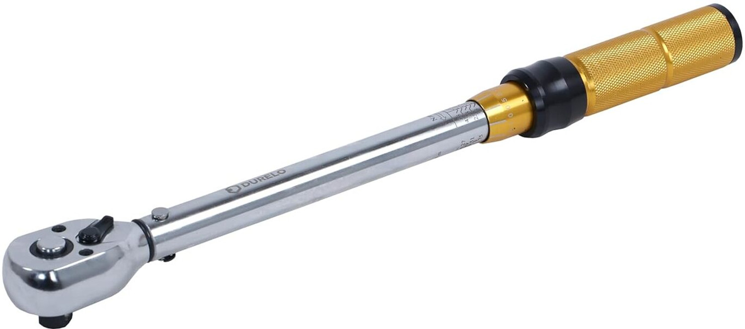 Image of DURELO TORQUE WRENCH PRESET CLICK TYPE 3 /8 inch Sq.Dr 10~60 NM / 8~44 Lb. ft. DTW-38 /60R Single Sided Rachet Wrench