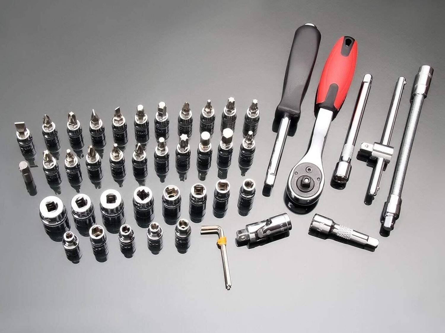 Image of shivm 46 in 1 Multi Purpose Tool Kit and Screwdriver Socket Set Precision Tool Case Offset Screwdriver Set