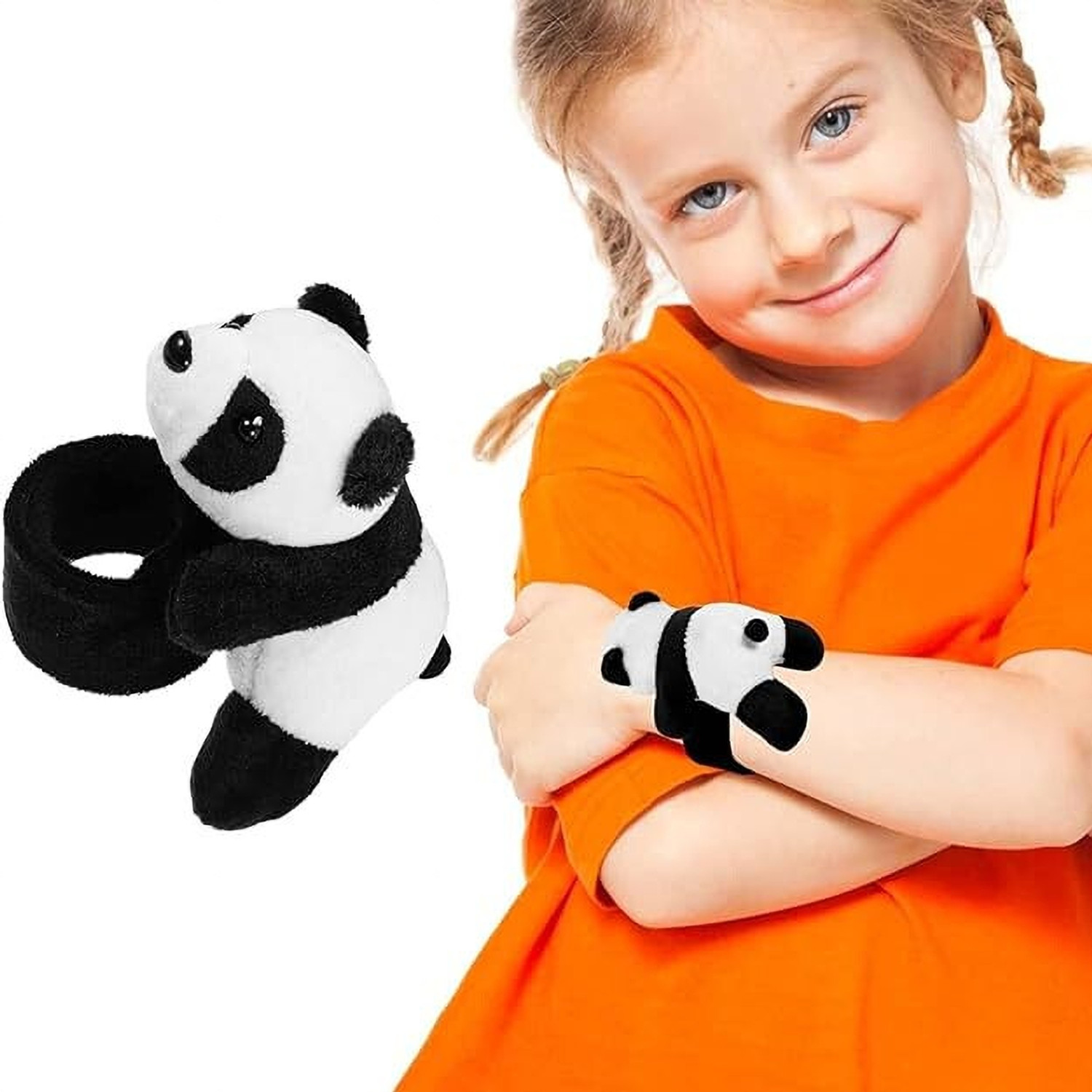 Image of VVG TRADERS Animal Slap Bracelet, 1pcs Panda Slap Bracelet Stuffed Animal Plush Slap Girls