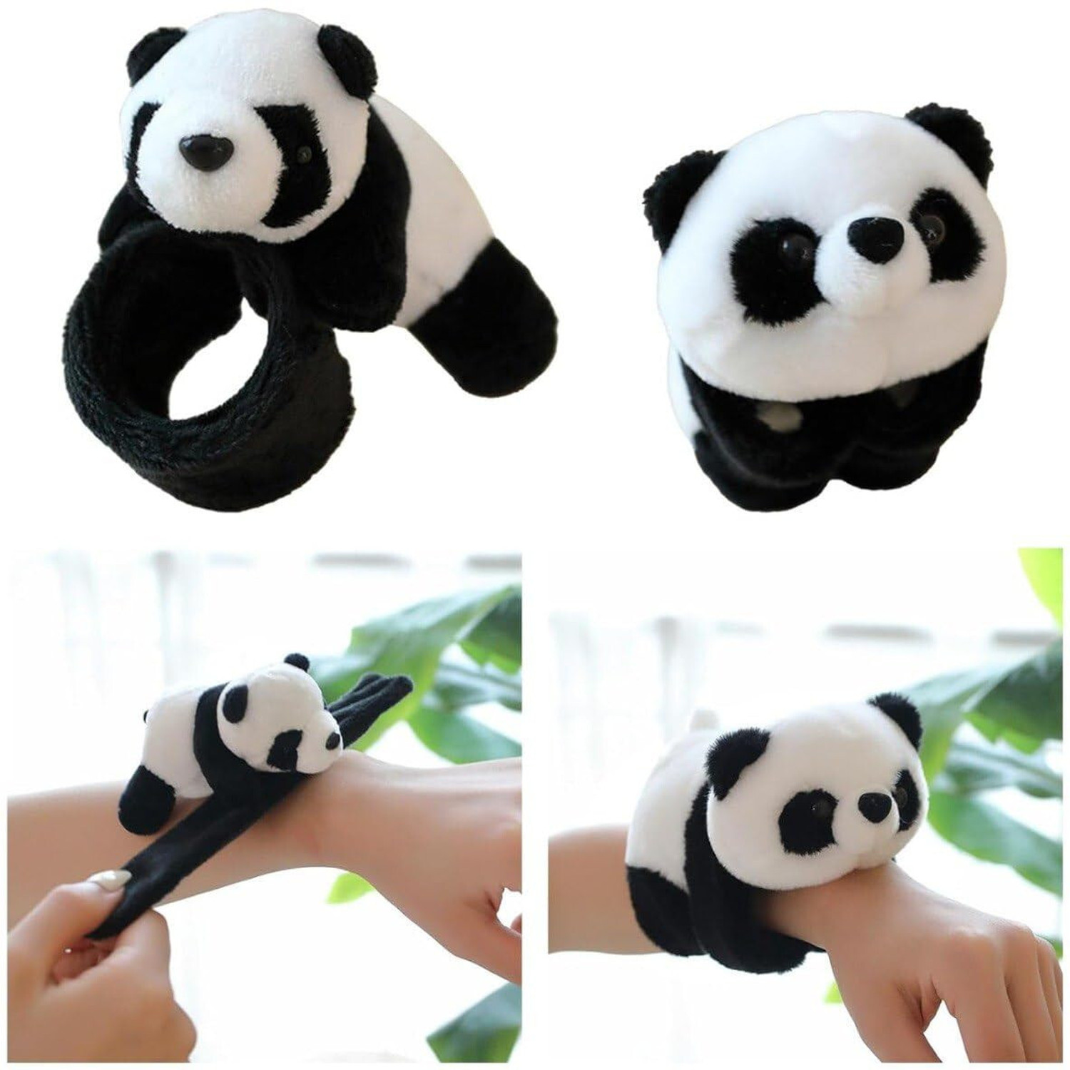 Image of VVG TRADERS Animal Slap Bracelet, 1pcs Panda Slap Bracelet Stuffed Animal Plush Slap Girls