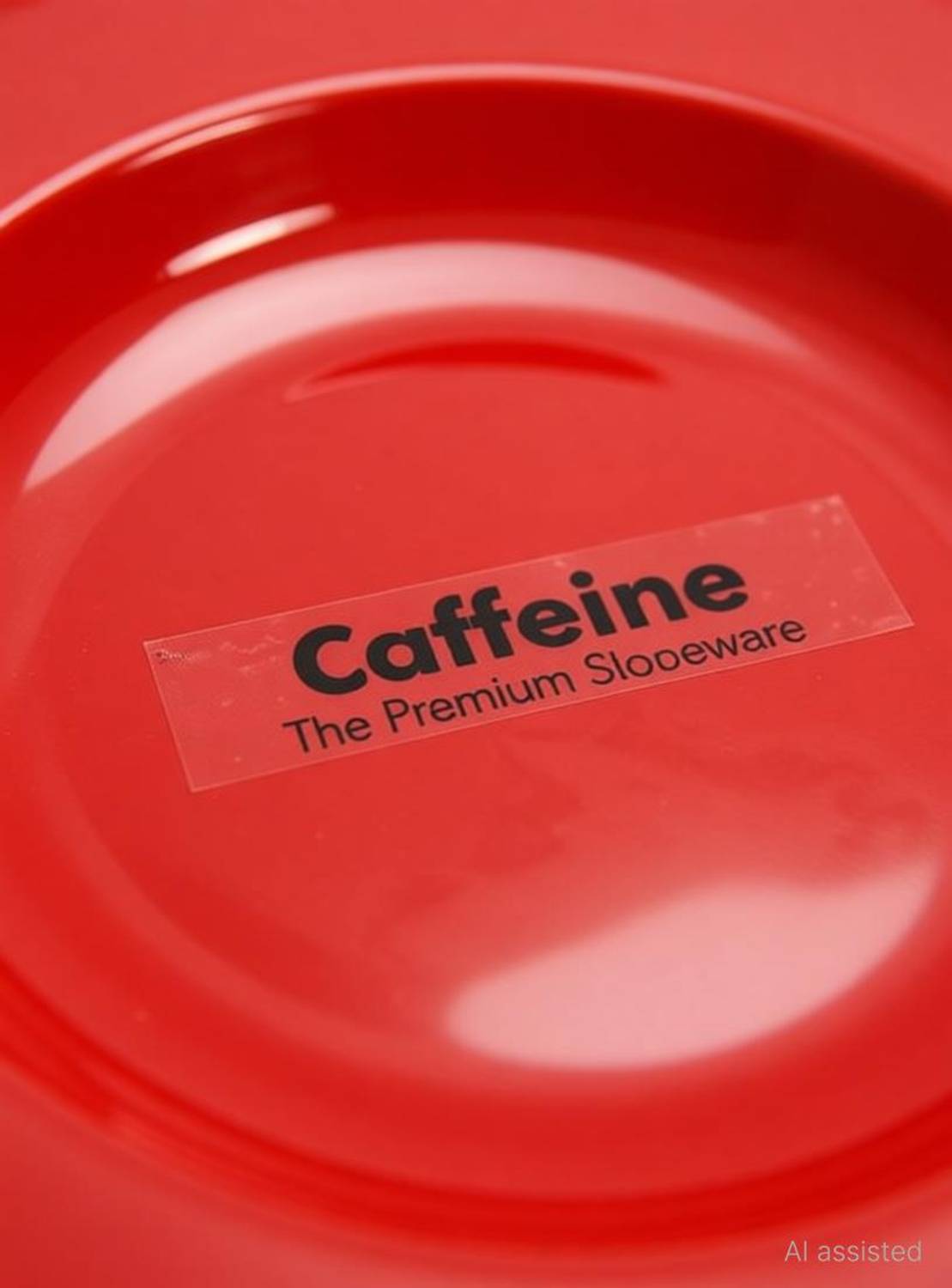caffeine Ceramic Handmade Red 9 inch Charger Plate
