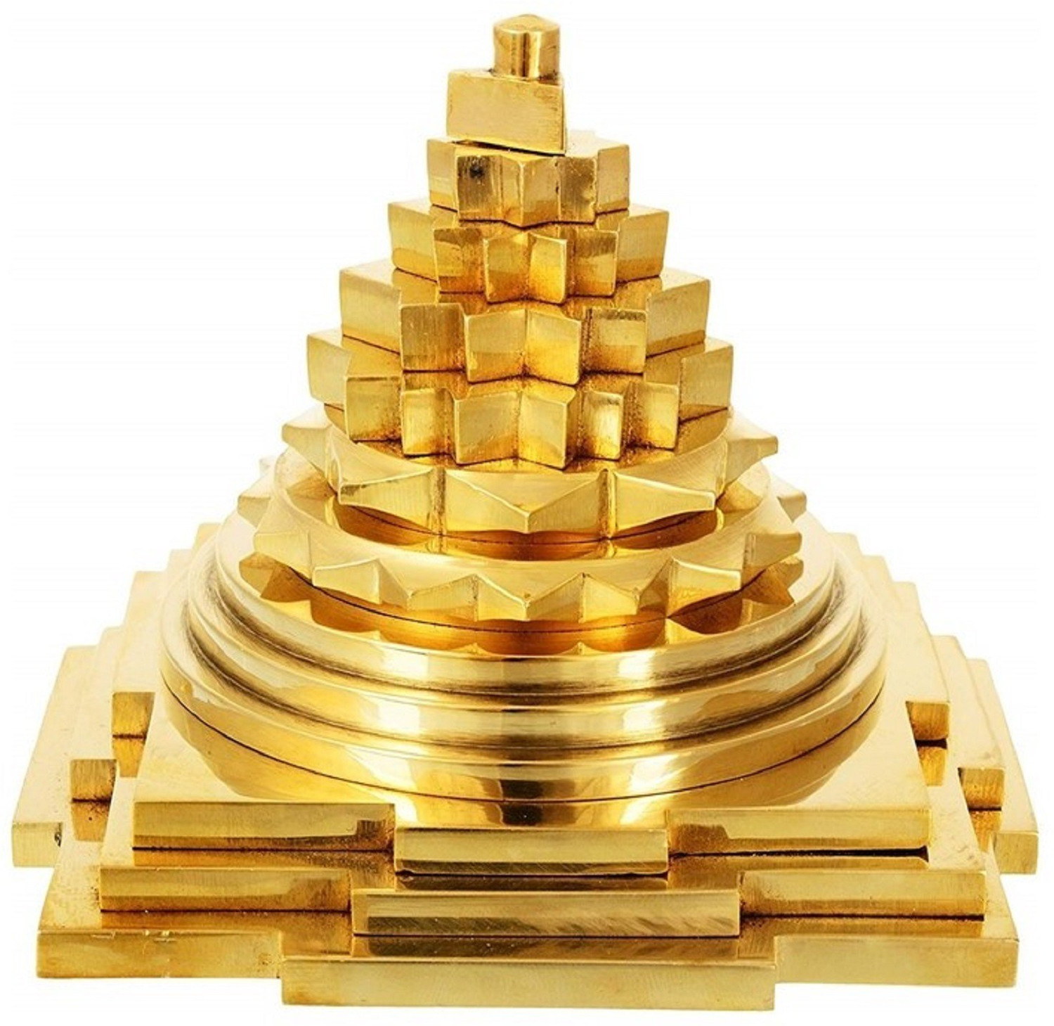 Image of ARKAM ARKAM Brass Meru Shri Yantra /Brass Meru Yantra - Solid (3x3 inches) Brass Yantra