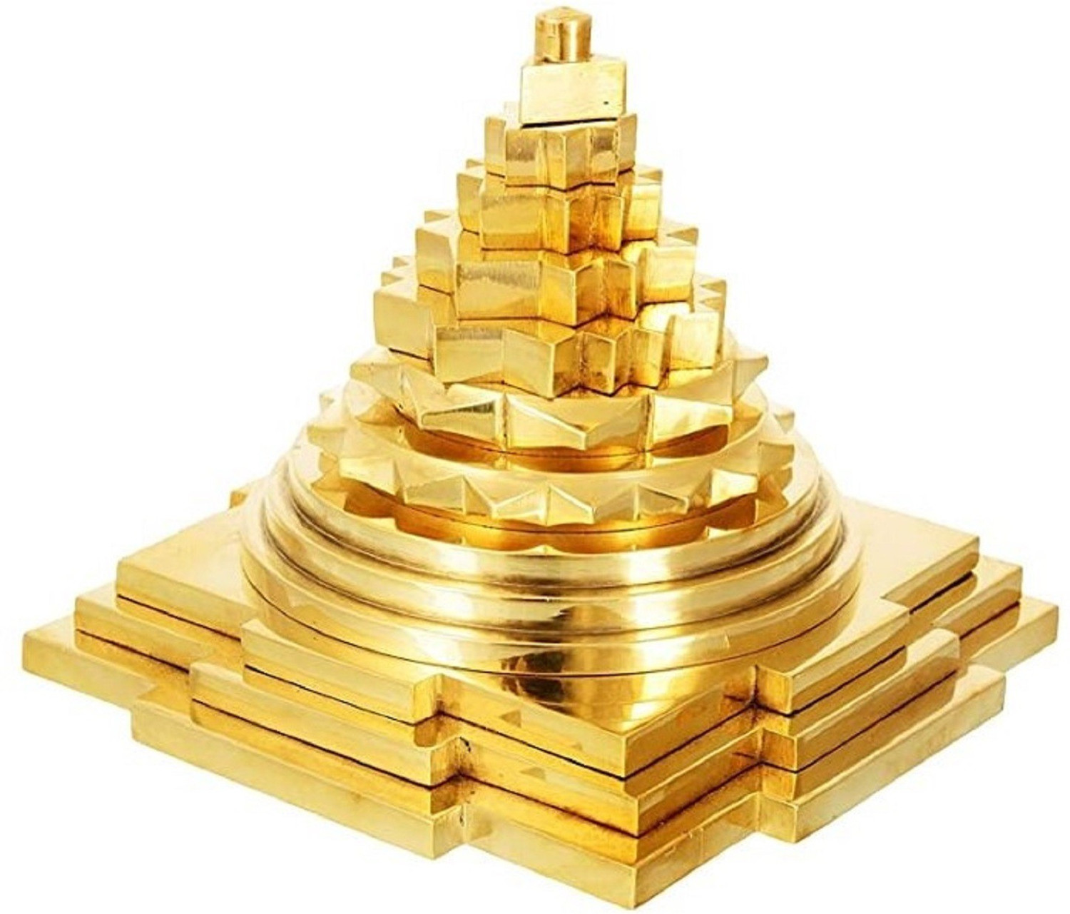 Image of ARKAM ARKAM Brass Meru Shri Yantra /Brass Meru Yantra - Solid (3x3 inches) Brass Yantra