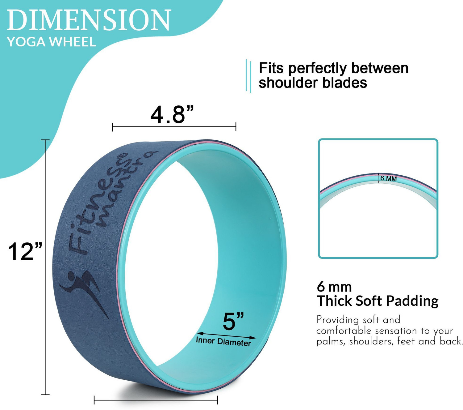 Image of Fitness Mantra Yoga Wheel For Men & Women| Backbends, Stretching, Exercise| Exercise Roller| Yoga Blocks