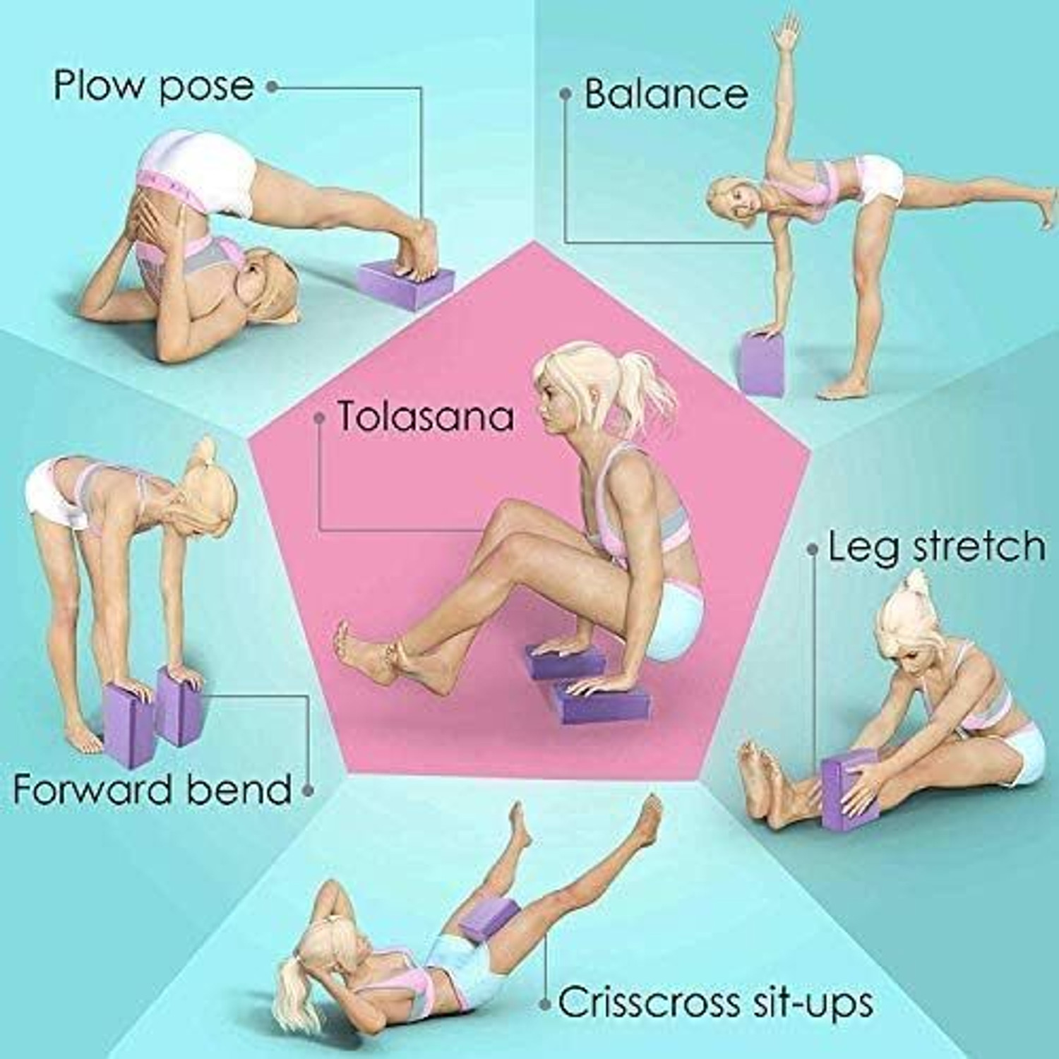Image of JUDEE Inspirational Non-slip High Density Eva Foam Supportive for Yoga Pilates Yoga Blocks