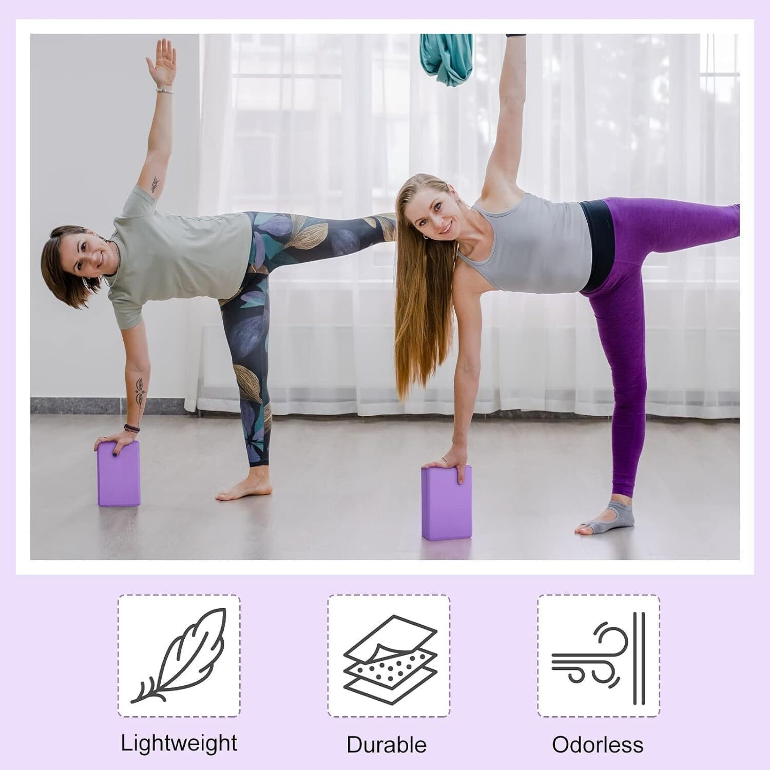 Image of JUDEE Inspirational Non-slip High Density Eva Foam Supportive for Yoga Pilates Yoga Blocks