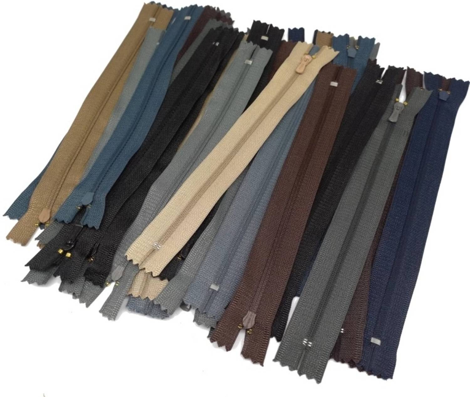 Kavch PANT ZIPS 8 INCHES LENGTH,SET OF 30 GENTS SHADES MULTICOLOR