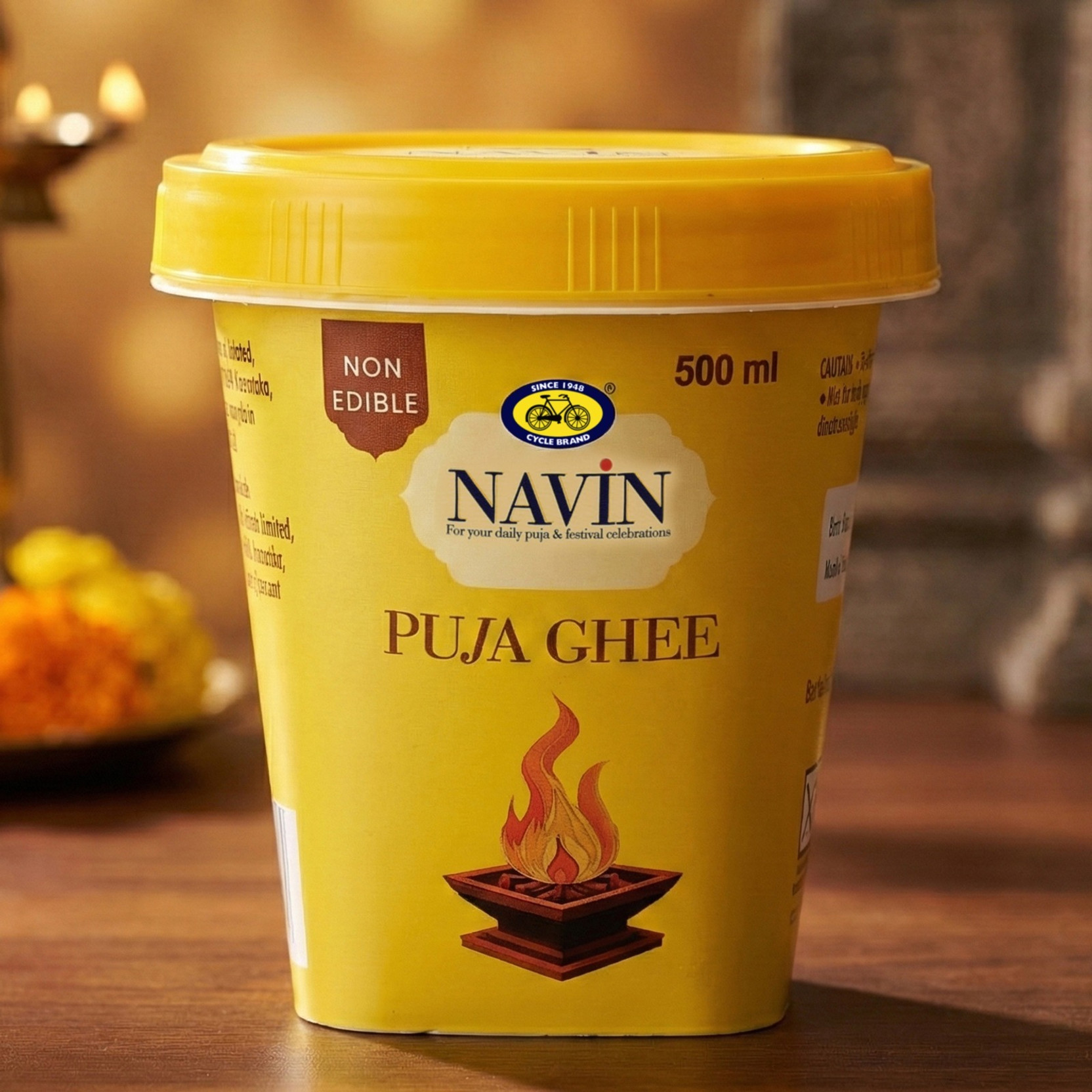 Cycle Pure 500ml Puja Ghee | Non-Edible Ghee for Diyas, Aarti & Sacred Rituals