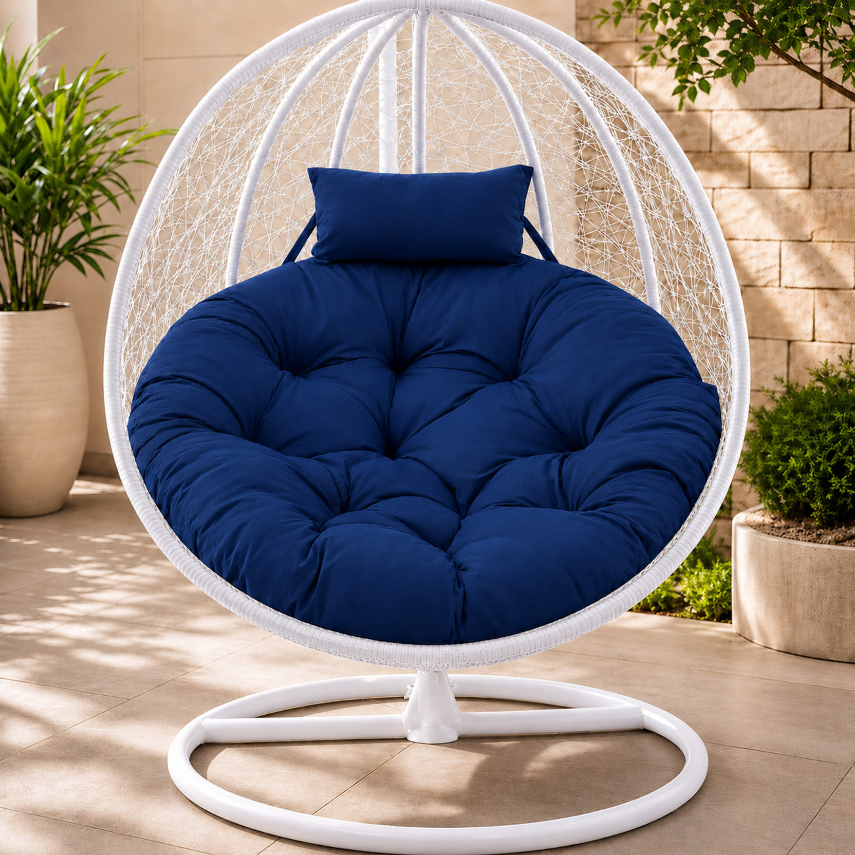 KYNE Cotton Cushion Pack of 1 Solid Swing Cushion Soft Comfortable Outdoor & Indoor egg Swing chair Cushion