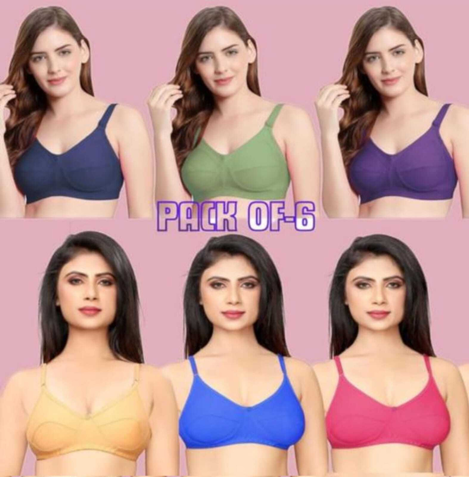 j.MOMANI Bra Combo Pack/Bra Combo set 6 Cotton Women Push-up Non Padded Bra