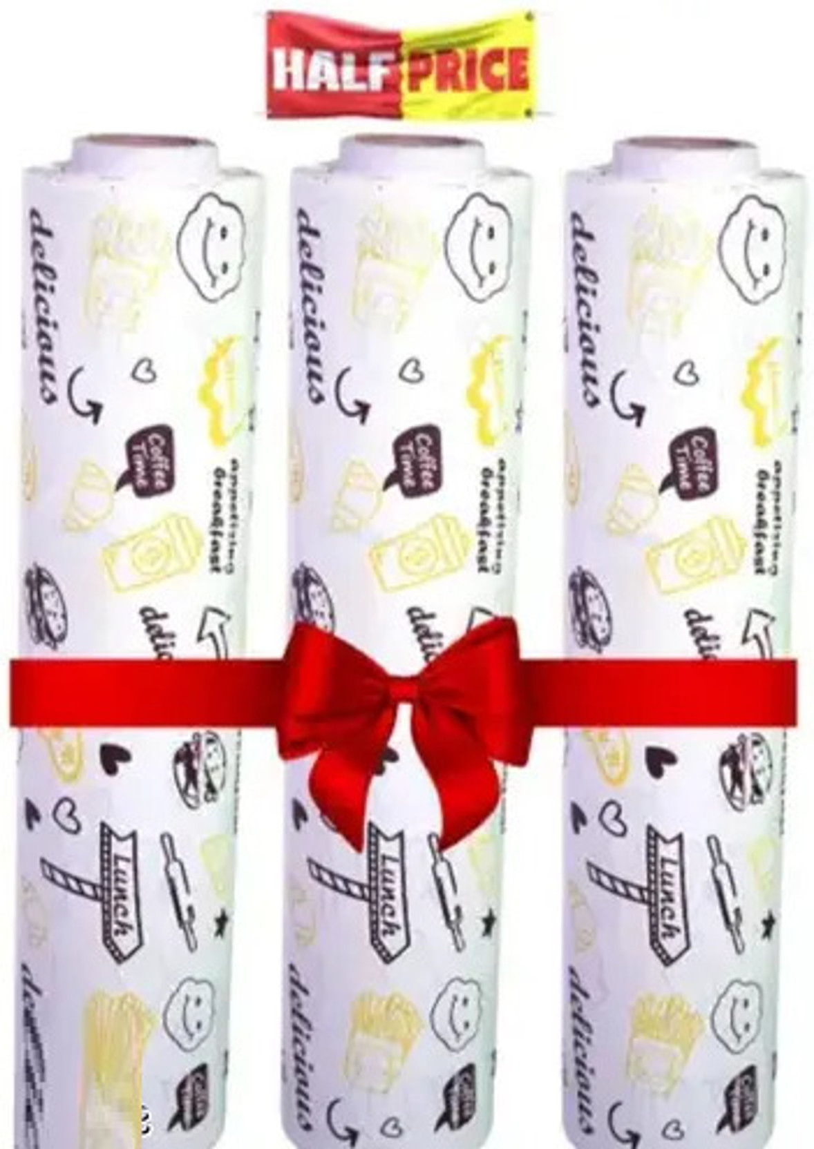 katbite Butter Paper Roll 25*3 Meter Chapatti Wrap Burger Wrap Reusable, Food Wrap Lunch Box Safe Parchment Paper