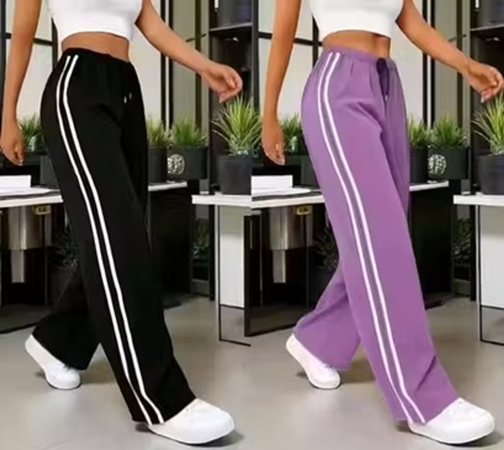 Monteiro Striped Women Black, Purple Track Pants