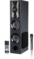 Gizmore ST 5000 PRO WITH WIRELESS MIC & REMOTE 50 W Bluetooth Tower Speaker (Black, Stereo Channel)