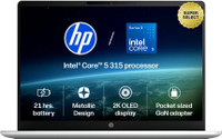 HP Omnibook 3 Next Gen AI PC, 2K OLED Intel Core 5 Series 3 315 - (12 GB/512 GB SSD/Windows 11 Home) 14-ht0242TU Laptop (14 inch, Glacier Silver Aluminum, 1.4 kg, With MS Office)