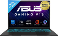 ASUS Gaming V16 (2025) for Creator with Office 2024 + M365 Basic*,AI PC((i5 14th gen) Intel Core 5 210H - (16 GB/512 GB SSD/Windows 11 Home/6 GB Graphics/NVIDIA GeForce RTX 4050/144 Hz) V3607VU-RP550WS Gaming Laptop