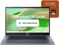 Acer Chromebook MediaTek Kompanio 540 - (4 GB/128 GB EMMC Storage/Chrome OS) CB315-8H Chromebook (15.6 inch, Silver)