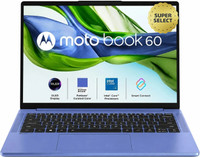 MOTOROLA Motobook 60 Full Metal WUXGA OLED (i5 14th Gen) Intel Core 5 210H - (16 GB/512 GB SSD/Windows 11 Home) 14IRH10R Thin and Light Laptop (14 inch, Wedgewood, 1.39 kg, With MS Office)