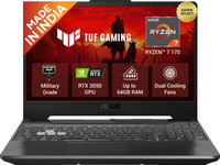 ASUS TUF Gaming A15 (2026) AMD Ryzen 7 170 - (16 GB/512 GB SSD/Windows 11 Home/4 GB Graphics/NVIDIA GeForce RTX 3050/144 Hz) FA506NCQ-IN080W Gaming Laptop (15.6 inch, Graphite Black, 2.3 kg)