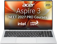 Acer Aspire 3 with Infinity Learn Neet Pro Course Intel Celeron Dual Core N4500 - (8 GB/128 GB SSD/Windows 11 Home) A325-45 Notebook (15.6 inch, Pure Silver, 1.5 kg)