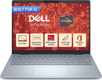 DELL 14 Microsoft Office Home 2024 AMD Ryzen AI 7 Octa Core 350 AI - (16 GB/1 TB SSD/Windows 11 Home) DB14255 Thin and Light Laptop (14 Inch, Ice Blue, 1.52 Kg, With MS Office)