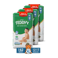 TEDDYY Easy Diaper pants with 3x Faster absorption and Rash protection Pant Diapers - XL (162 Pieces)