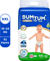 BUMTUM Baby Diaper Pants Double Layer Leakage Protection High Absorb Technology Pant Diapers - XXL (52 Pieces)