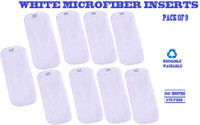 TINNY TOTS Premium Quality 4 Layer Cotton Microfiber Bamboo White Insert Liner Reusable Washable Cotton Diaper Nappy Inserts for Baby Cloth Diapers, 4 Layer White Inserts Liners Natures Cloth Diaper Liner For Toddlers/Infants